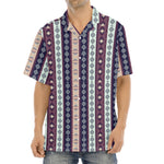 Southwestern Stripe Pattern Print Aloha Shirt