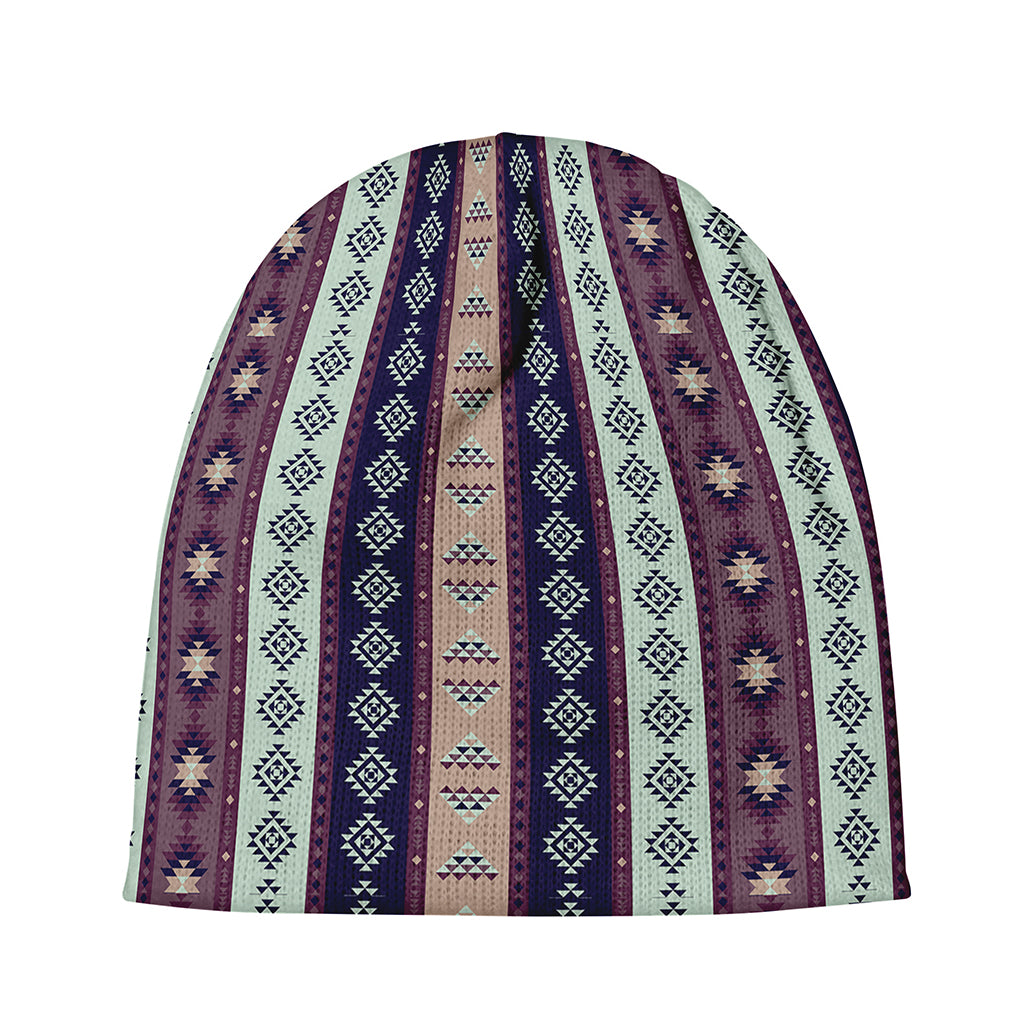 Southwestern Stripe Pattern Print Beanie