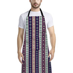 Southwestern Stripe Pattern Print Bib Apron With Pocket