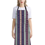 Southwestern Stripe Pattern Print Bib Apron With Pocket