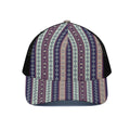Southwestern Stripe Pattern Print Black Mesh Trucker Hat