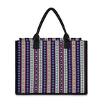 Southwestern Stripe Pattern Print Canvas Tote Bag