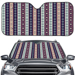 Southwestern Stripe Pattern Print Car Windshield Sun Shade
