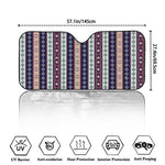 Southwestern Stripe Pattern Print Car Windshield Sun Shade