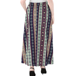 Southwestern Stripe Pattern Print Chiffon Maxi Skirt