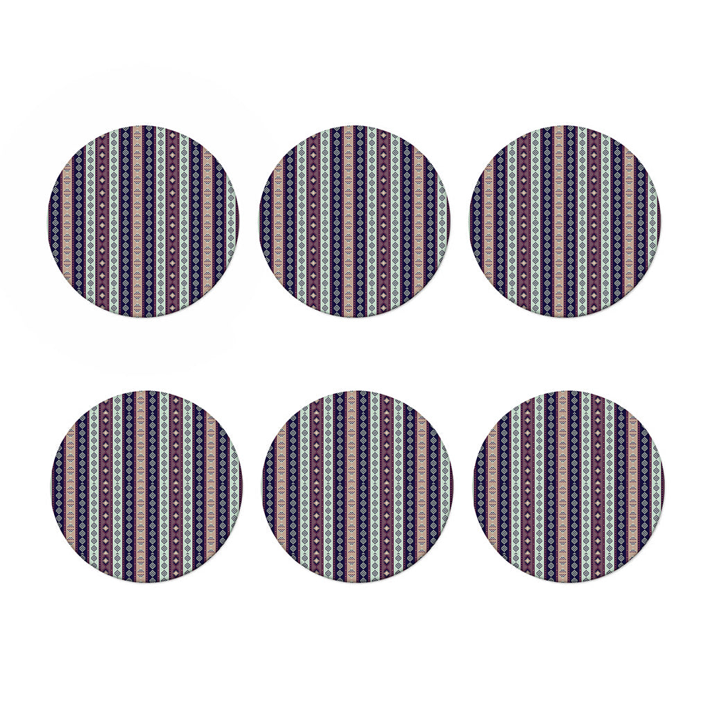 Southwestern Stripe Pattern Print Coaster Set
