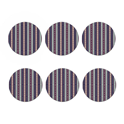 Southwestern Stripe Pattern Print Coaster Set