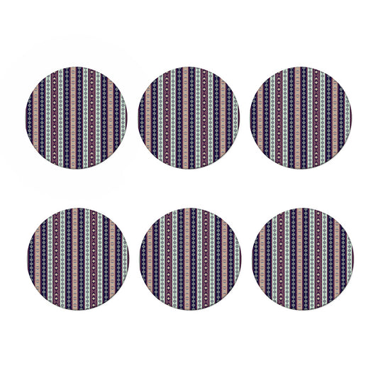 Southwestern Stripe Pattern Print Coaster Set