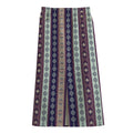 Southwestern Stripe Pattern Print Cotton Front Slit Maxi Skirt