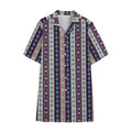 Southwestern Stripe Pattern Print Cotton Hawaiian Shirt