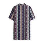 Southwestern Stripe Pattern Print Cotton Hawaiian Shirt