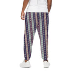 Southwestern Stripe Pattern Print Cotton Pants