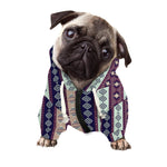 Southwestern Stripe Pattern Print Dog Zip Up Hoodie