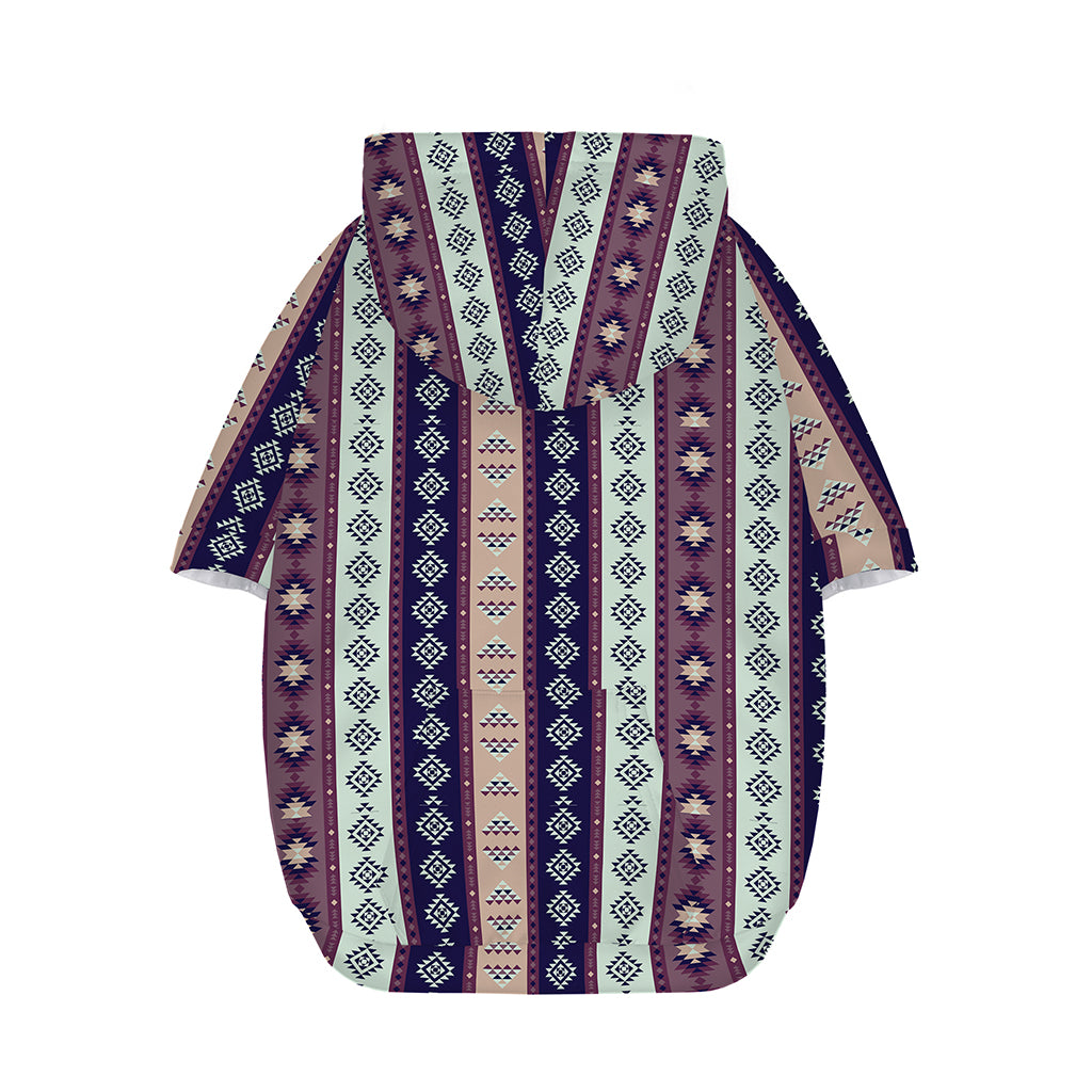 Southwestern Stripe Pattern Print Dog Zip Up Hoodie