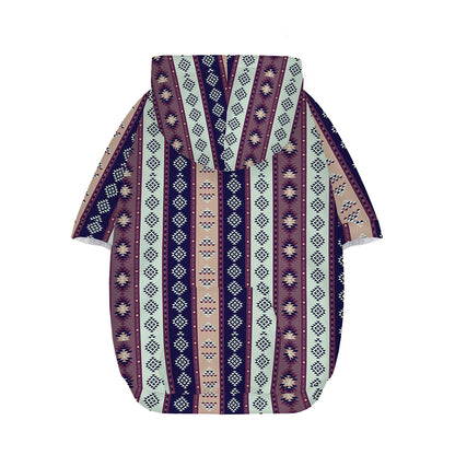 Southwestern Stripe Pattern Print Dog Zip Up Hoodie