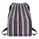Southwestern Stripe Pattern Print Drawstring Backpack