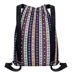 Southwestern Stripe Pattern Print Drawstring Backpack