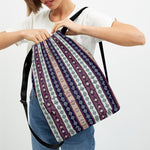 Southwestern Stripe Pattern Print Drawstring Backpack