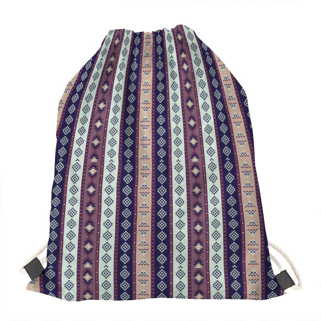 Southwestern Stripe Pattern Print Drawstring Bag