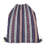 Southwestern Stripe Pattern Print Drawstring Bag