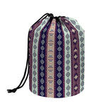 Southwestern Stripe Pattern Print Drawstring Makeup Bag