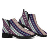 Southwestern Stripe Pattern Print Flat Ankle Boots