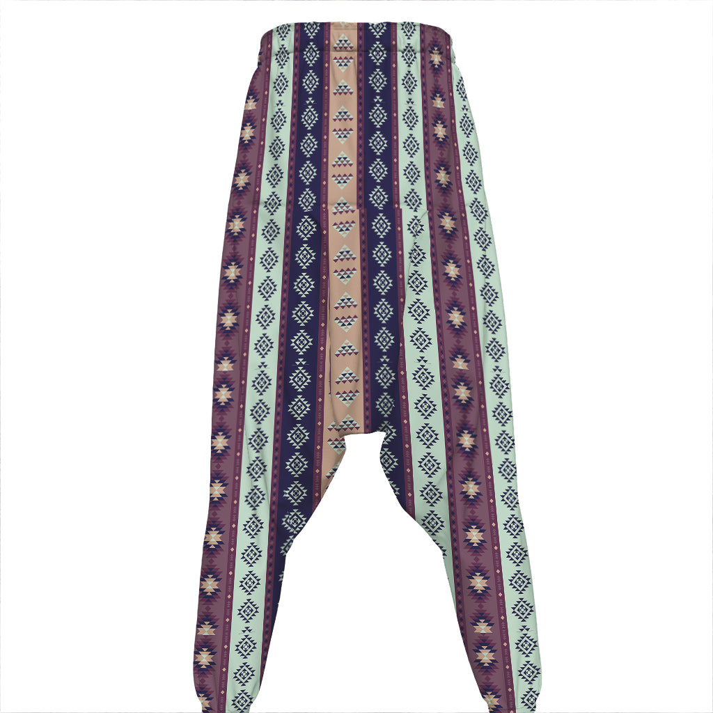 Southwestern Stripe Pattern Print Hammer Pants