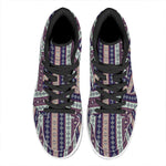 Southwestern Stripe Pattern Print High Top Leather Sneakers