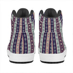 Southwestern Stripe Pattern Print High Top Leather Sneakers