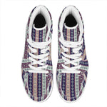 Southwestern Stripe Pattern Print High Top Leather Sneakers