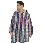 Southwestern Stripe Pattern Print Hoodie Blanket