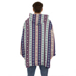 Southwestern Stripe Pattern Print Hoodie Blanket