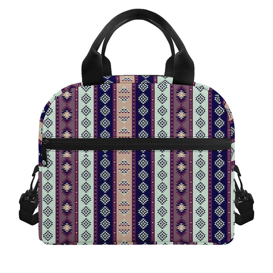 Southwestern Stripe Pattern Print Insulated Lunch Bag