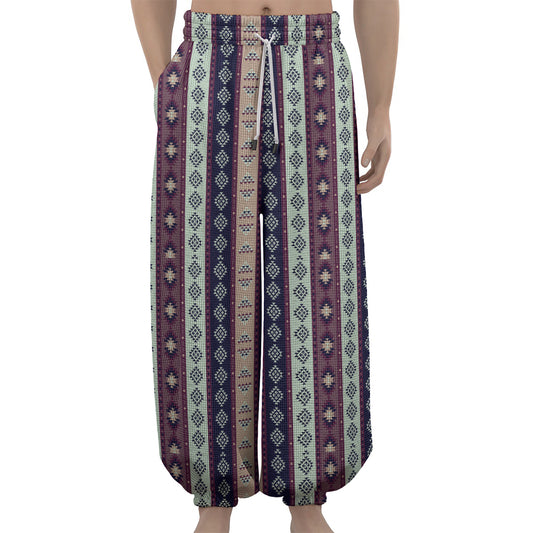 Southwestern Stripe Pattern Print Lantern Pants