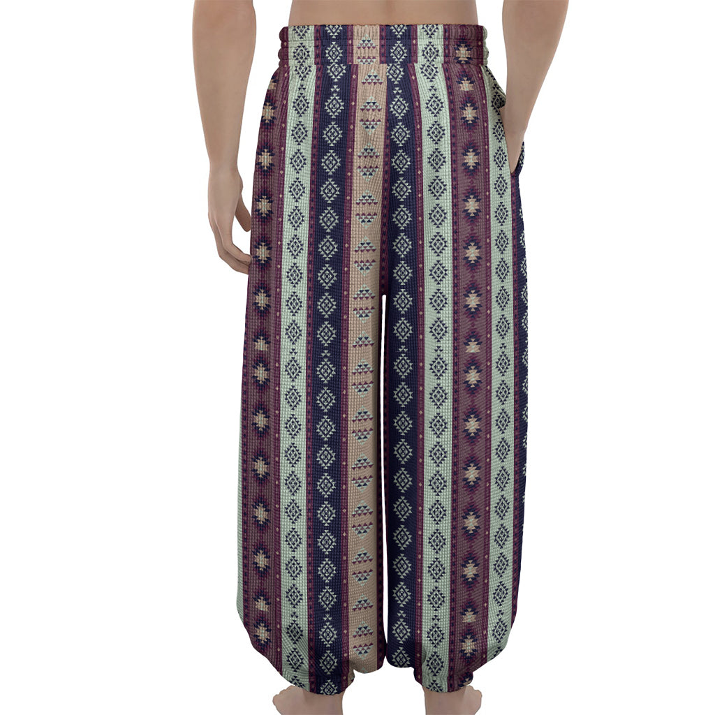 Southwestern Stripe Pattern Print Lantern Pants