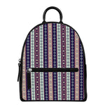 Southwestern Stripe Pattern Print Leather Backpack