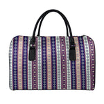 Southwestern Stripe Pattern Print Leather Duffle Bag