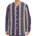 Southwestern Stripe Pattern Print Long Sleeve Baseball Jersey