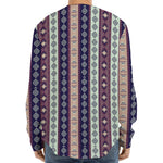 Southwestern Stripe Pattern Print Long Sleeve Baseball Jersey