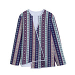 Southwestern Stripe Pattern Print Long Sleeve Short Coat