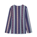 Southwestern Stripe Pattern Print Long Sleeve Short Coat