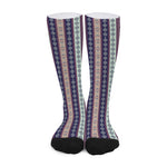 Southwestern Stripe Pattern Print Long Socks