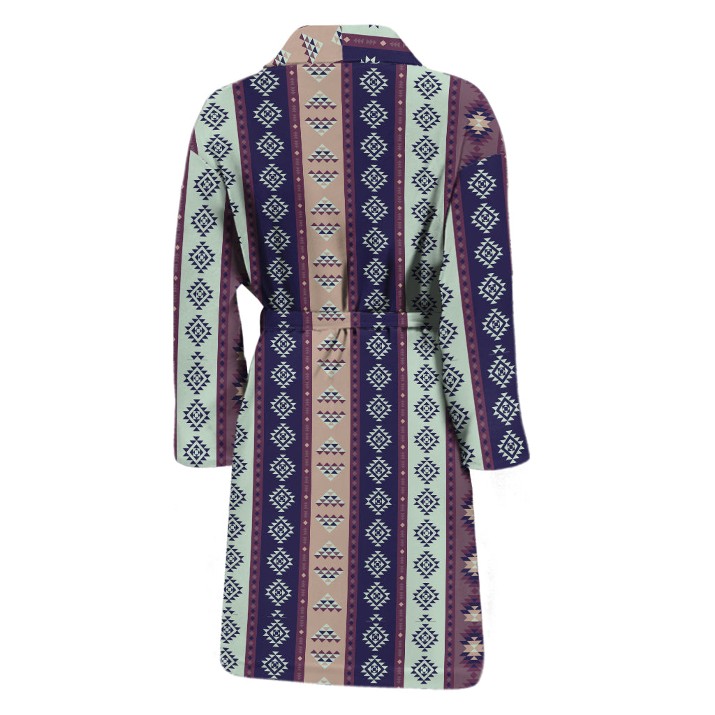 Southwestern Stripe Pattern Print Men's Bathrobe