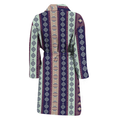 Southwestern Stripe Pattern Print Men's Bathrobe