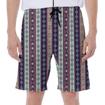 Southwestern Stripe Pattern Print Men's Beach Shorts