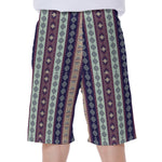 Southwestern Stripe Pattern Print Men's Beach Shorts
