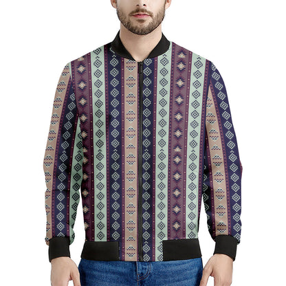 Southwestern Stripe Pattern Print Men's Bomber Jacket