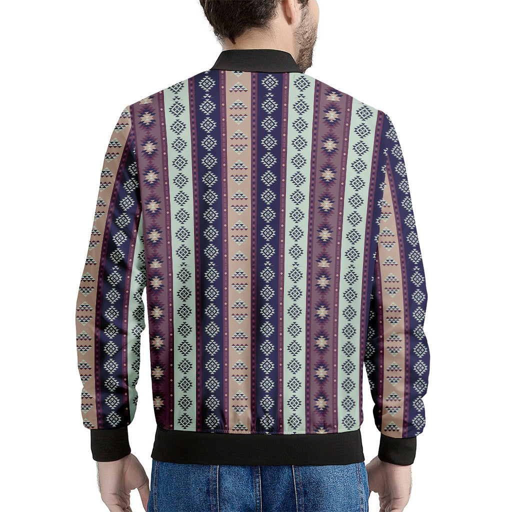 Southwestern Stripe Pattern Print Men's Bomber Jacket