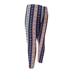 Southwestern Stripe Pattern Print Men's Compression Pants