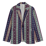 Southwestern Stripe Pattern Print Men's Cotton Blazer